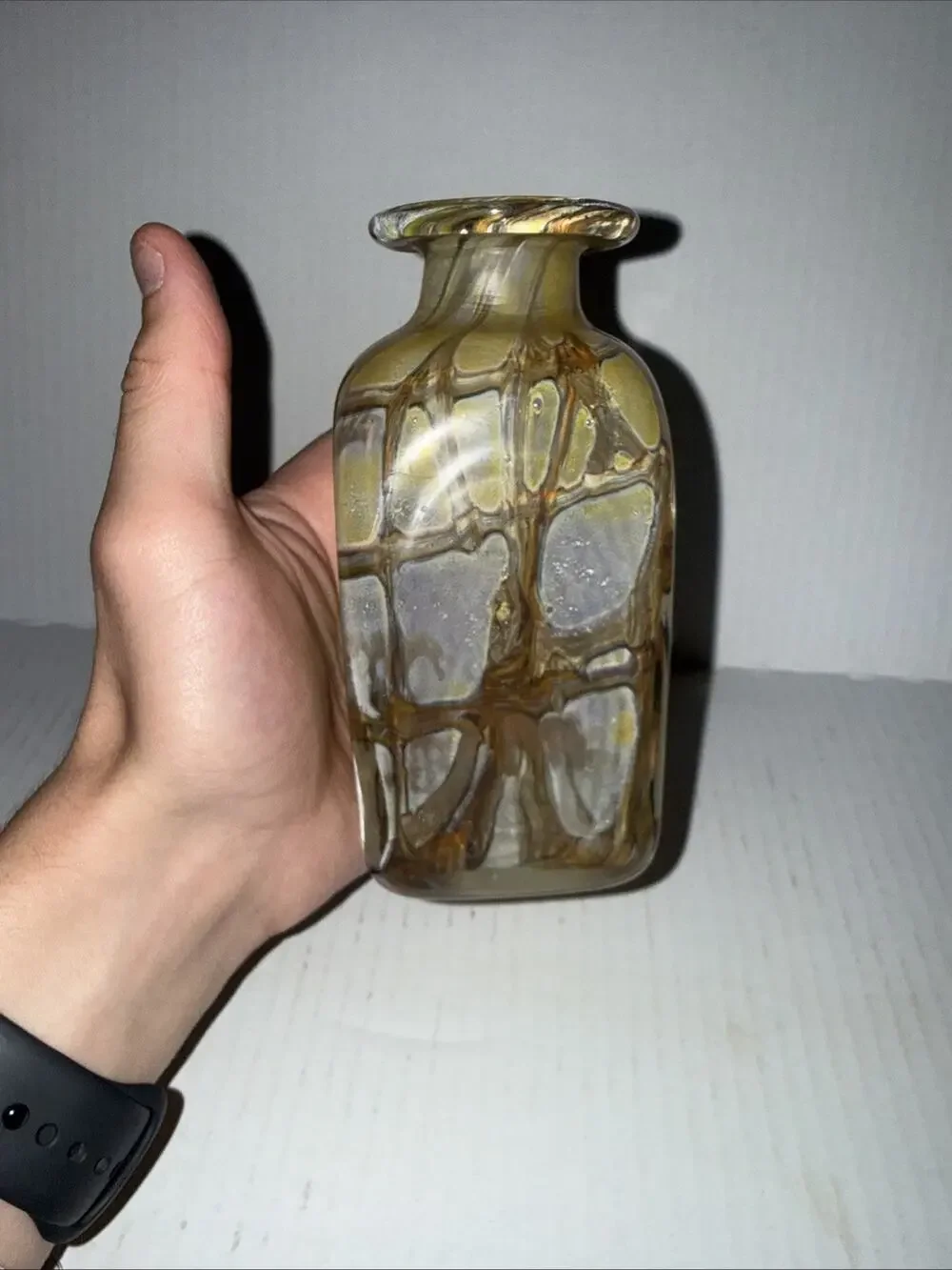 RARE Vintage Mdina Malta Art Glass Earth Series 70s Bottle Vase